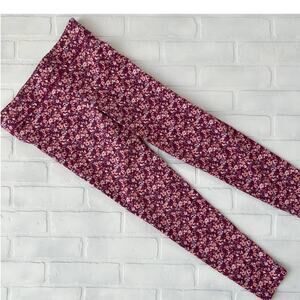 Aerie Purple and Pink Flower cotton stretch yoga leggings -sz M